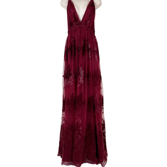 Morgan Formal Flocked Velvet Dress Size Small - Picture 3 of 11